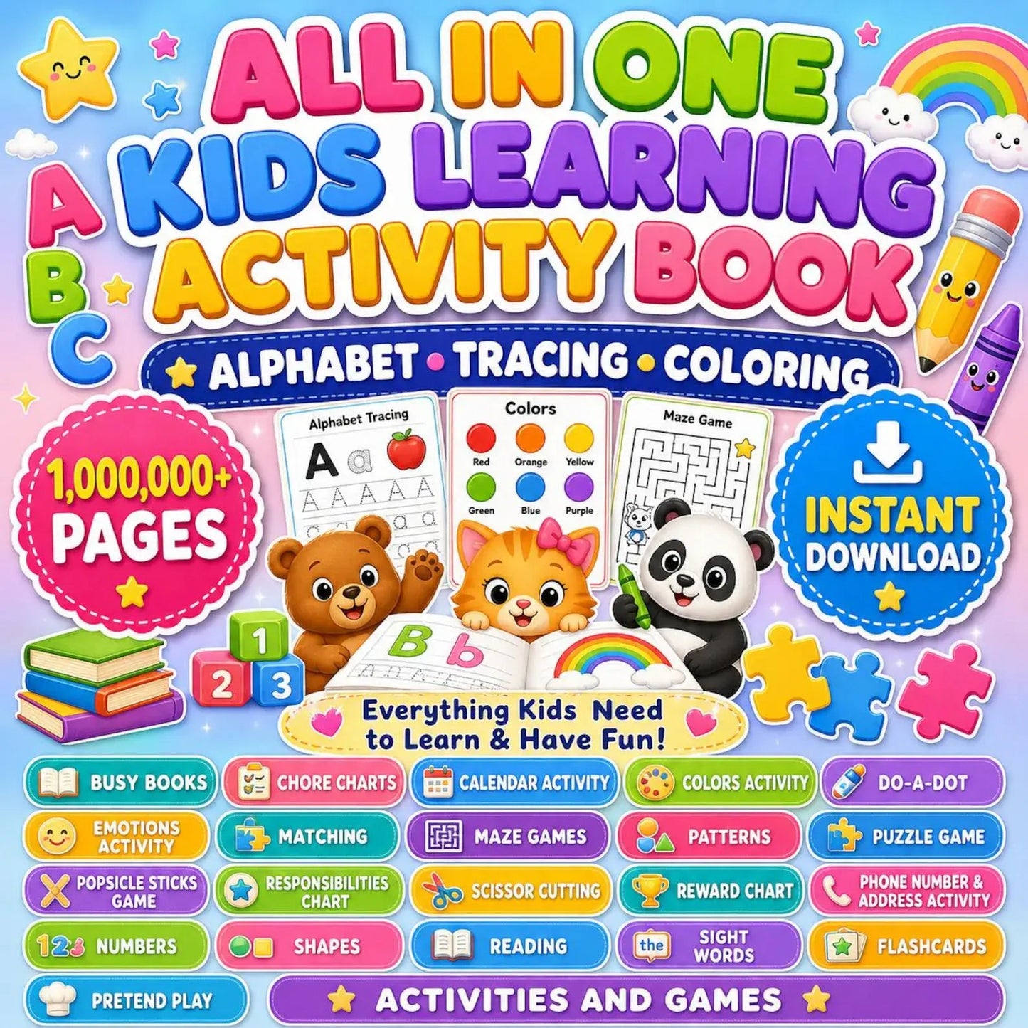 22,000+ Printable Learning Activities, Worksheets, Games & Coloring PLR