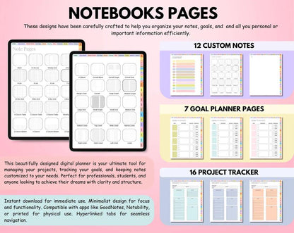 2025-2027 All-in-One Digital Planner - Hyperlinked Daily, Weekly, Monthly Journal for Goodnotes & Apple/Google Calendar