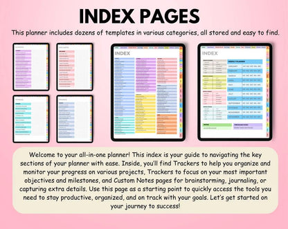 2025-2027 All-in-One Digital Planner - Hyperlinked Daily, Weekly, Monthly Journal for Goodnotes & Apple/Google Calendar