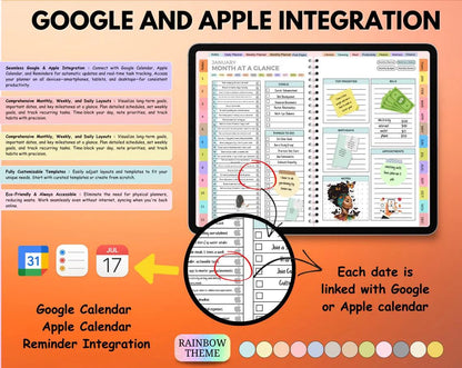 2026-2027 Digital Planner Bundle, Interactive Daily, Weekly, Monthly, Sync with Goodnotes & Google Calendar