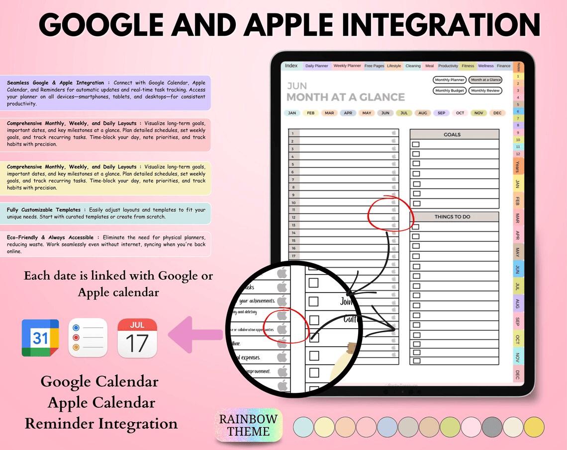 2025-2027 All-in-One Digital Planner - Hyperlinked Daily, Weekly, Monthly Journal for Goodnotes & Apple/Google Calendar