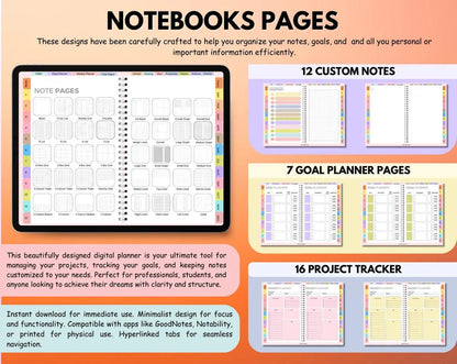 2026-2027 Digital Planner Bundle, Interactive Daily, Weekly, Monthly, Sync with Goodnotes & Google Calendar